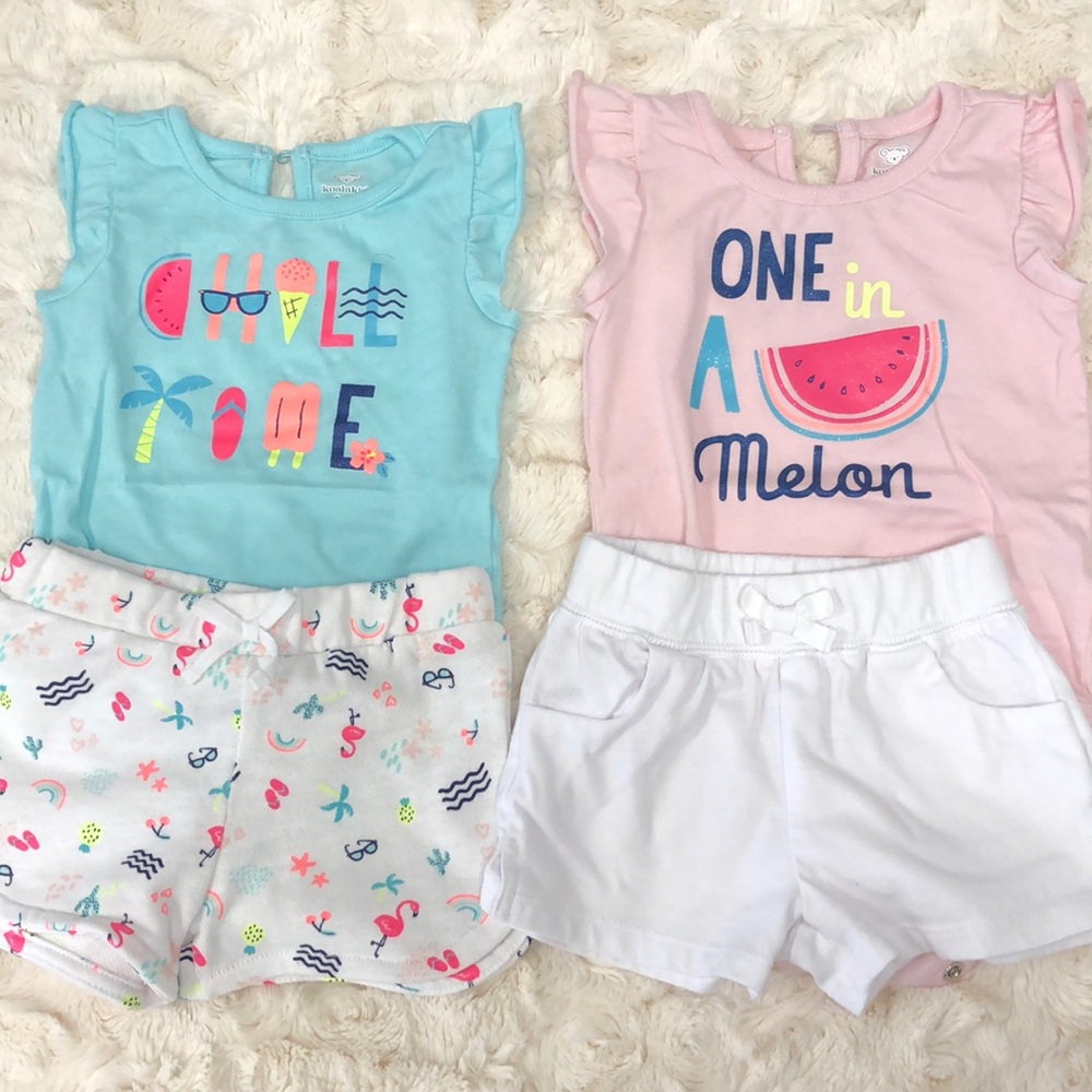 2 summertime outfits 3-6months